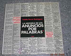 Antiquarische B&uuml;cher: LA HISTORIA DE LOS ANUNCIOS POR PALABRAS. L7913