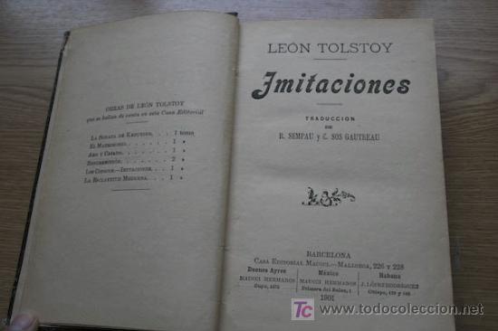 Libros antiguos: Imitaciones. Tolstoy (Le&oacute;n) - Foto 1