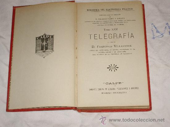 Libros antiguos: TELEGRAFIA ELECTRICA - Foto 2