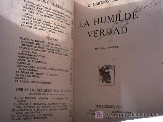 Libros antiguos: la humilde verdad (martinez sierra, 1915 - Foto 2
