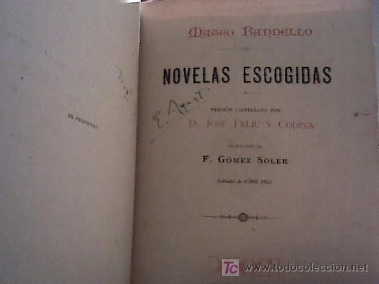 Libros antiguos: novelas escogidas (bandello 1884) - Foto 2