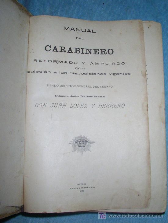 Libros antiguos: MANUAL DEL CARABINERO - A&Ntilde;O 1922. - Foto 2