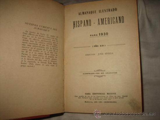 Libros antiguos: ALMANAQUE HISPANO AMERICANO 1930 - Foto 2