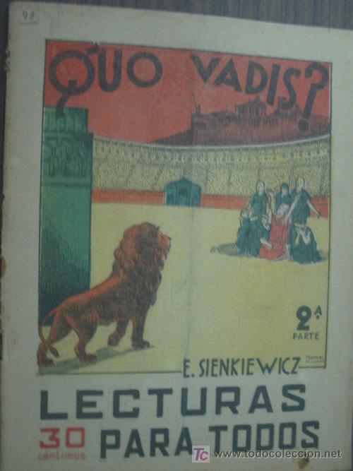 Libros antiguos: QUO VADIS? (1&ordf; y 2&ordf; parte).  SIENKIEWICZ, E.. 1933 - Foto 2