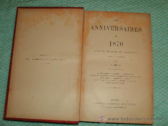 Libros antiguos: LES ANNIVERSAIRES DE 1870 - Foto 3