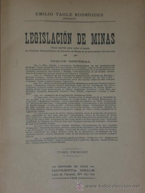 Libros antiguos: LEGISLACI&Oacute;N DE MINAS. TOMO PRIMERO (1918) - Foto 2