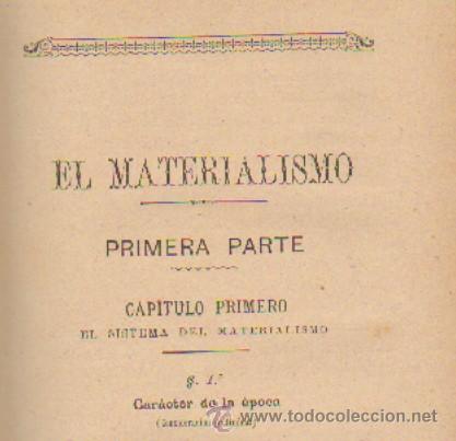 Libros antiguos: EL MATERIALISMO. A-FIL- 390 - Foto 1
