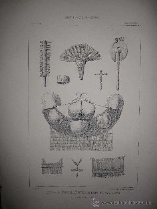 Antiquarische B&uuml;cher: ADORNOS PECULIARES DE LOS PUEBLOS IND&Iacute;GENAS, SEPARATA DEL MUSEO ESPA&Ntilde;OL DE ANTIG&Uuml;EDADES, S. XIX