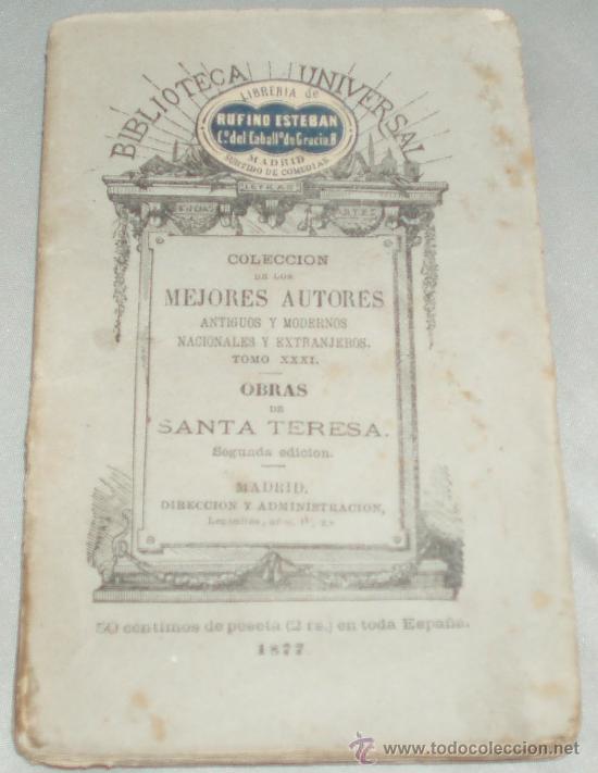 Libros antiguos: obras de santa teresa a&ntilde;o 1877 - Foto 1