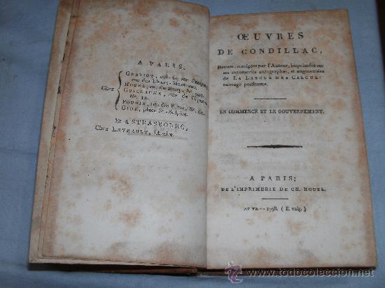 Libros antiguos: OE UVRES COMPLETES DE CONDILLAC - Foto 1