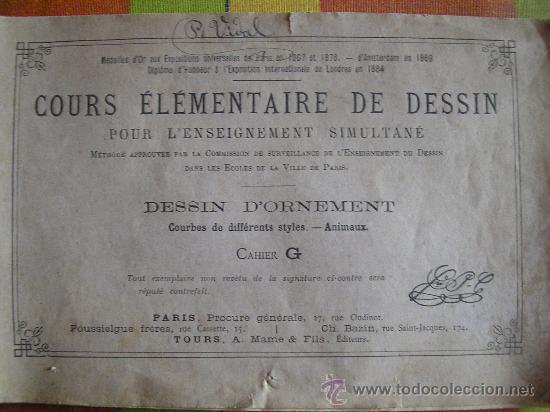 Old books: LIBRO CURSO DE DIBUJO 1867 , METODO APROVADO PARA LAS ESCUELAS DE PARIS ED. A. MAME & FILS