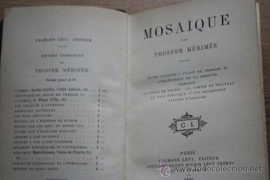Libros antiguos: Mosa&iuml;que. M&eacute;rim&eacute;e (Prosper) - Foto 1