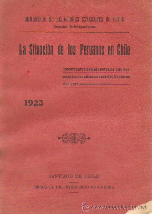 Livros antigos: LA SITUACION DE LOS PERUANOS EN CHILE  (A/ AM- 208)