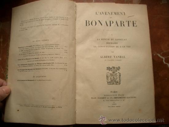 Libros antiguos: LAvenement de Bonaparte - Foto 3