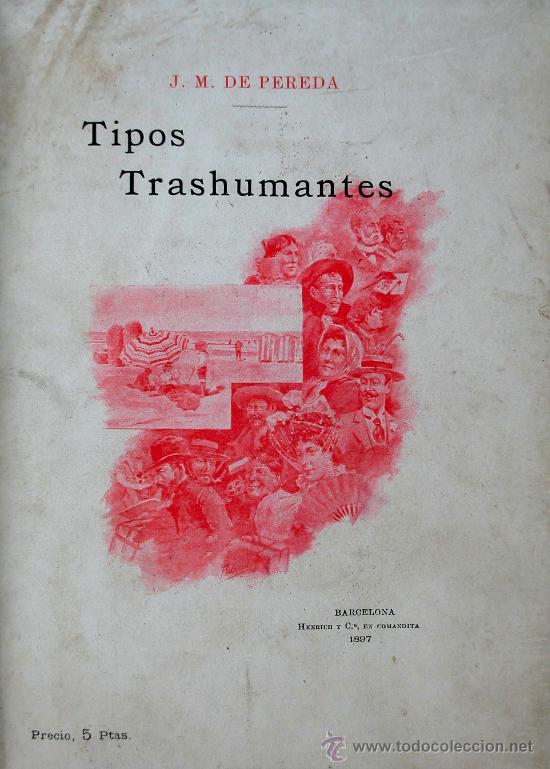 Libros antiguos: Tipos Trashumantes. J.M. de Pereda - Foto 1