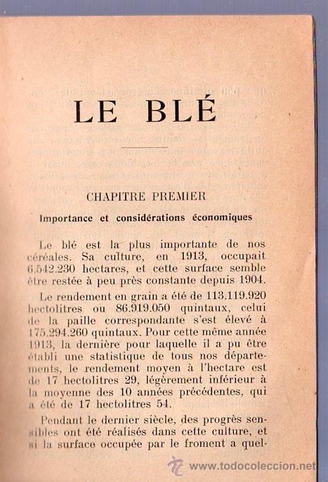 Libros antiguos: LE BLE POR A. PAIREMAURE - Foto 3