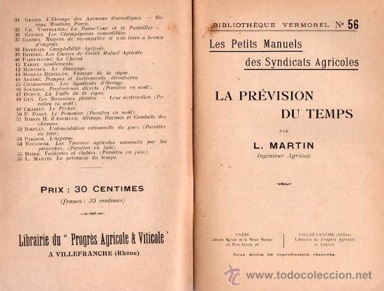 Libros antiguos: LA PREVISION DU TEMPS POR L.MARTIN - Foto 2