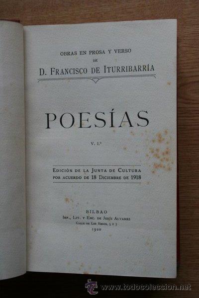 Libros antiguos: Obras en prosa y verso de... Iturribarria (Francisco de) - Foto 1