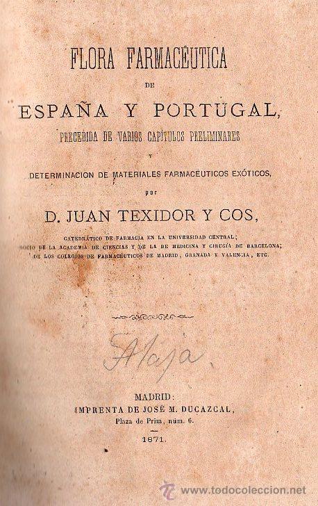 Libros antiguos: FLORA FARMACEUTICA 1871 - Foto 1