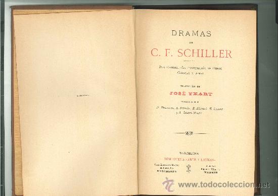 Libros antiguos: Dramas de CF. Schiller, 1909. 3 vol&uacute;menes - Foto 3