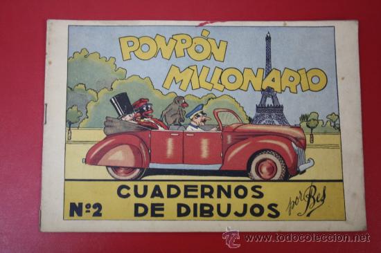 Libros antiguos: Cuaderno de Dibujos n&ordm; 2 - Ponp&oacute;n Millonario - Foto 1