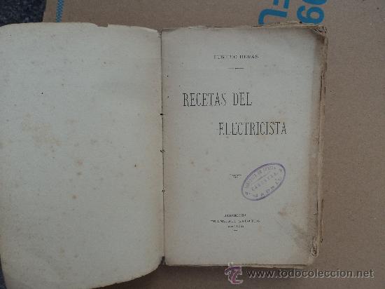 Libros antiguos: Recetas del electricista - Foto 1