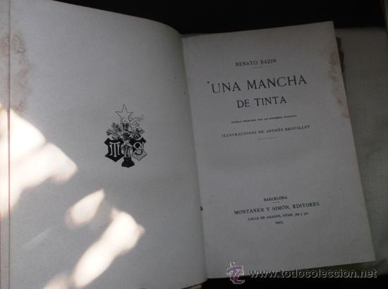 Libros antiguos: Una mancha de tinta. RENATO BAZIN. - Foto 2