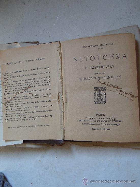 Libros antiguos: NETOCHKA DE DOSTOIEVSKI EN FRANCES. 1928 - Foto 2