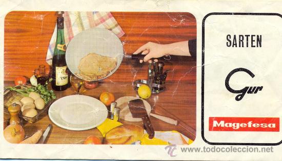 Libros antiguos: Libro de recetas  MAGEFESA  SARTEN  GUR - Foto 1