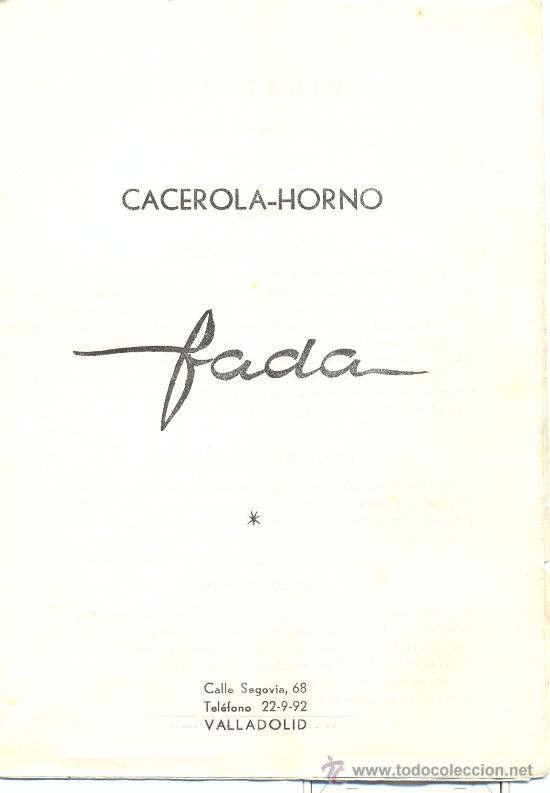 Libros antiguos: Libro FADA  cacerolas-horno - Foto 4