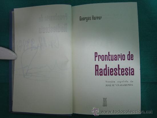 Libros antiguos: PRONTUARIO DE RADIESTESIA - Foto 1