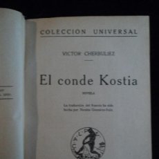 Libros antiguos: EL CONDE COSTIA. VICTOR CHERBULIEZ 2 TOMOS. 1934 262 Y 181 PAG. Lote 29484009