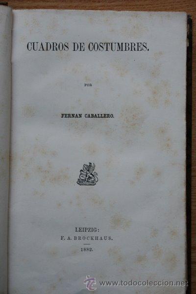 Libros antiguos: Cuadros de costumbres. Fern&aacute;n Caballero - Foto 1
