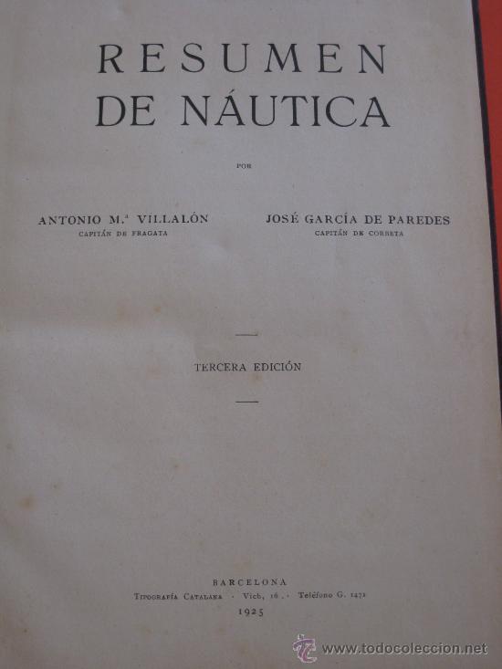 Libros antiguos: RESUMEN DE NAUTICA. 1925 - Foto 2