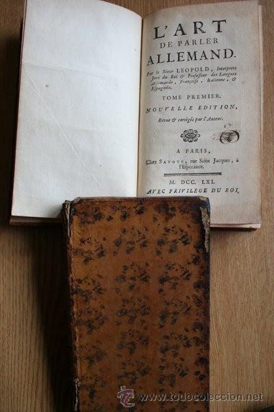Libros antiguos: Lart de parler allemand. Leopold (Sr.) - Foto 1