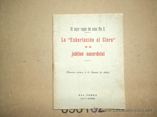 Libros antiguos: La Exhortaci&oacute;n al Clero ... P&iacute;o X - Foto 1