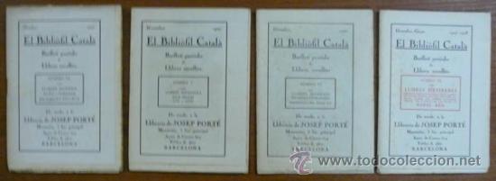 Libri antichi: EL BIBLI&Ograve;FIL CATAL&Agrave;. BUTLLET&Iacute; PERI&Ograve;DIC DE LLIBRES ESCULLITS. 4 NUMEROS.