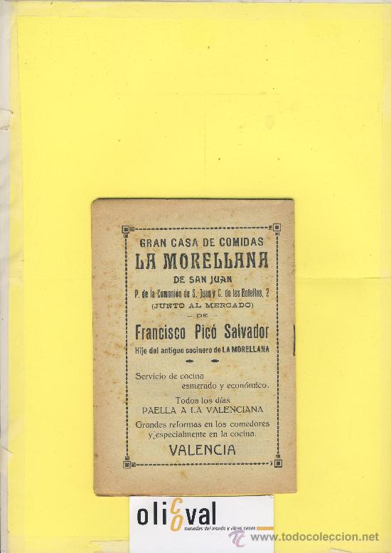 Libros antiguos: Llibret de la falla en la relasi&oacute; y explicasi&oacute; de la falla plasa del collado 1924-ver dorso - Foto 2