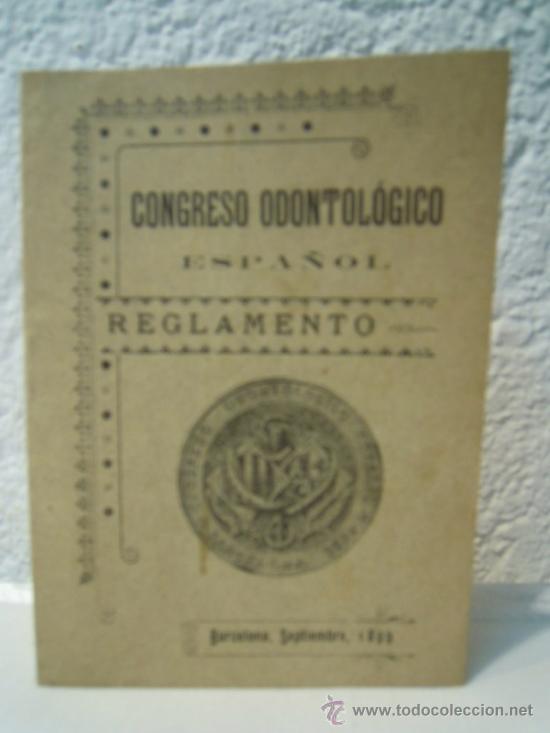 Libros antiguos: Congreso Odontol&oacute;gico Espa&ntilde;ol - Reglamento - Foto 1