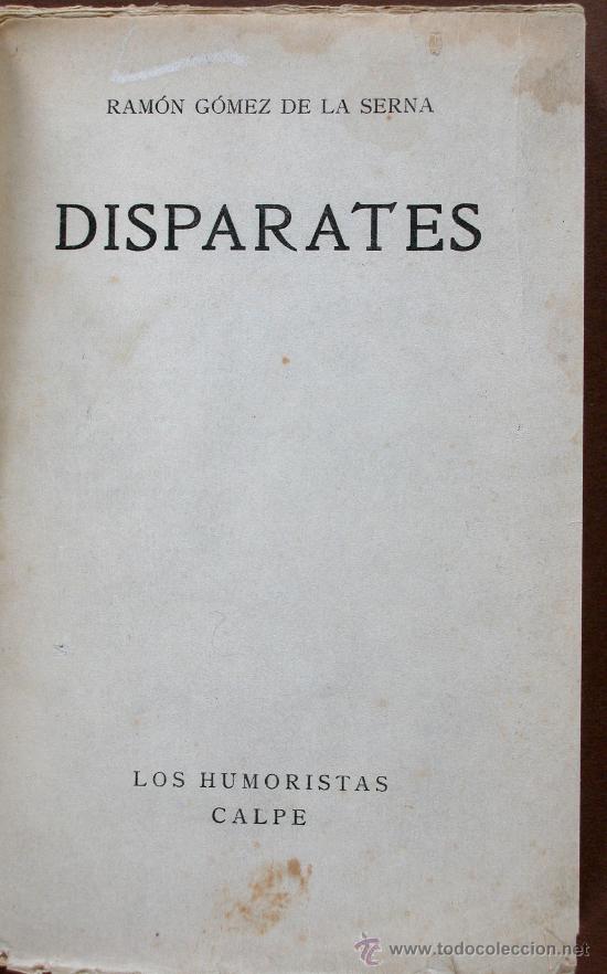 Libros antiguos: Disparates. Ram&oacute;n G&oacute;mez de la Serna - Foto 1
