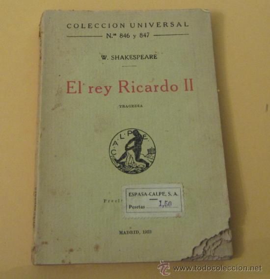 Libros antiguos: EL REY RICARDO II. W. SHAKESPEARE. - Foto 1