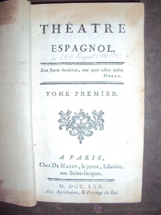 Libros antiguos: Theatre espagnol. 4 Tomos, 1770. - Foto 1