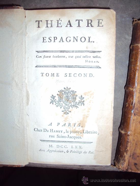 Libros antiguos: Theatre espagnol. 4 Tomos, 1770. - Foto 4