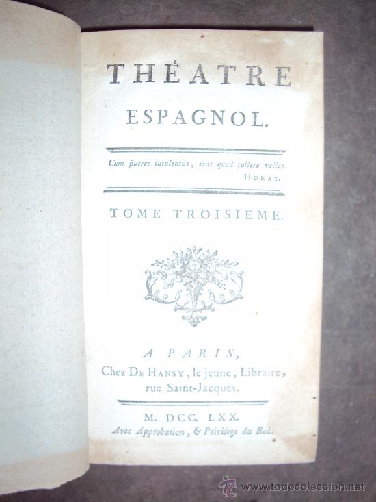 Libros antiguos: Theatre espagnol. 4 Tomos, 1770. - Foto 5