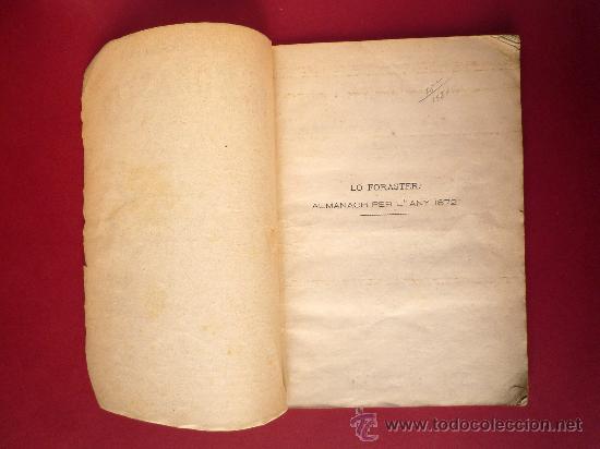 Libros antiguos: LO FORASTER, ALMANACH PER LANY 1872 - Foto 2
