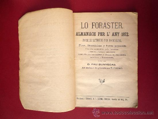 Libros antiguos: LO FORASTER, ALMANACH PER LANY 1872 - Foto 3