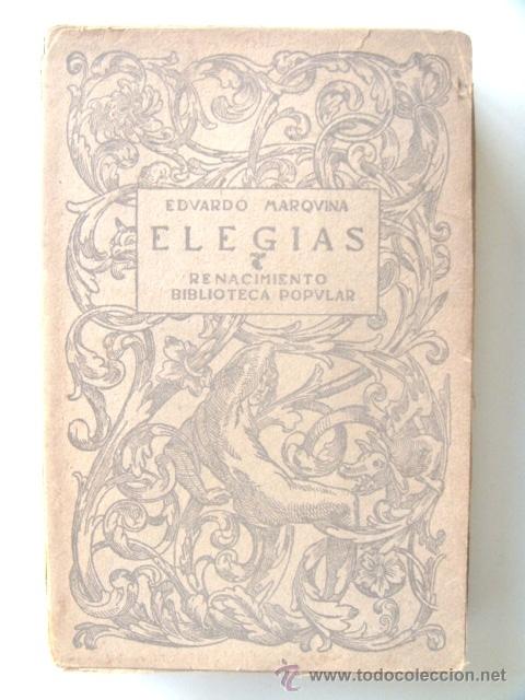 Libros antiguos: MARQUINA Eduardo: ELEGIAS. - Foto 1