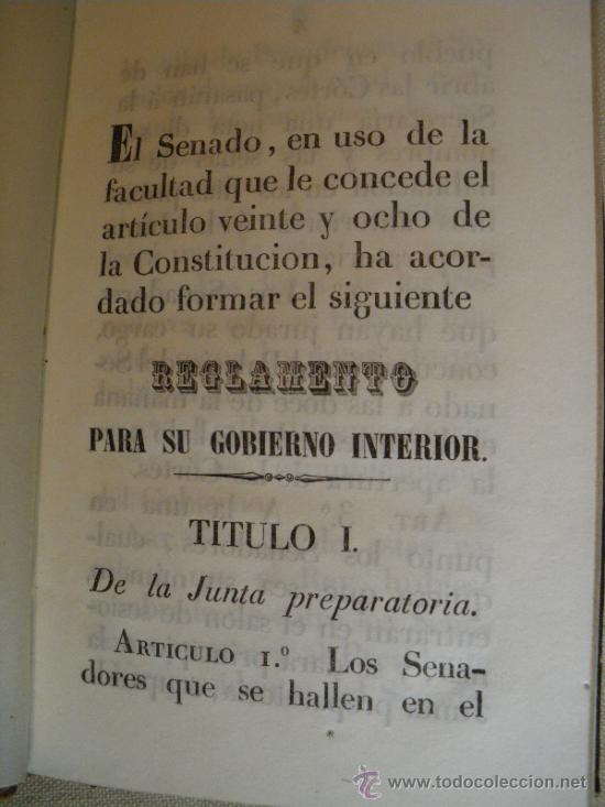 Libros antiguos: REGLAMENTO DEL SENADO. 1849. - Foto 6