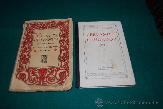Libros antiguos: Lote de 2 libros sobre cervantes - Foto 1