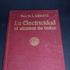 Libros antiguos: GUSTAVO GILI - LA ELECTRICIDAD AL ALCANCE DE TODOS